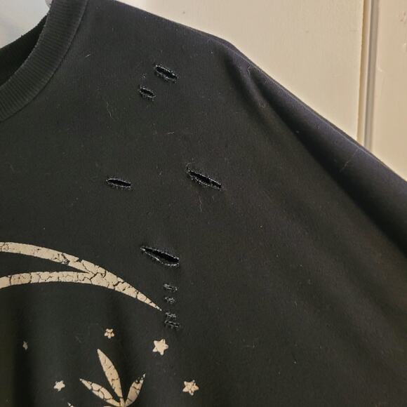 Modish Rebel Moon Stars Graphic Sweatshirt Sz S Distressed Grunge Celestial - Picture 5 of 13